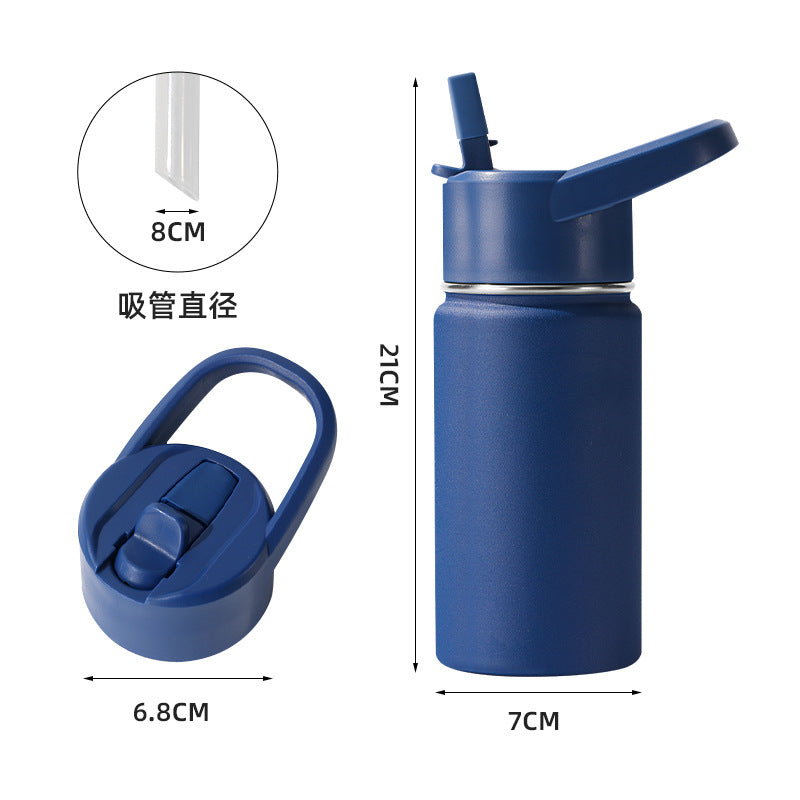 304 stainless steel space flask, spray-painted gradient color ulated cup, outdoor portable handle flask